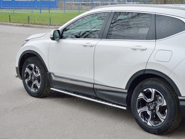 Фото Пороги труба 75х42 овал с проступью HONDA CR-V 2017-
