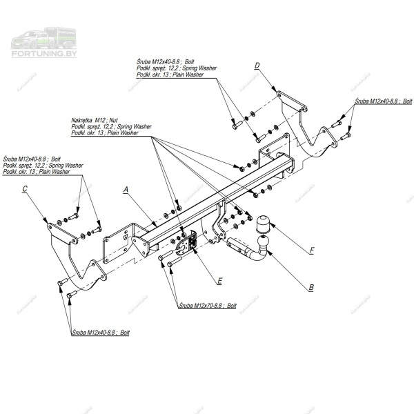 фото Фаркоп Imiola для Toyota Proace 2016-