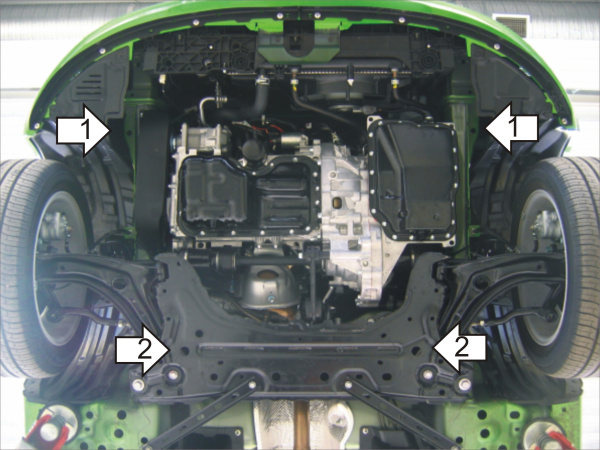 Фото Защита Motodor для картера и кпп Mazda 2 (2007 по наст.)