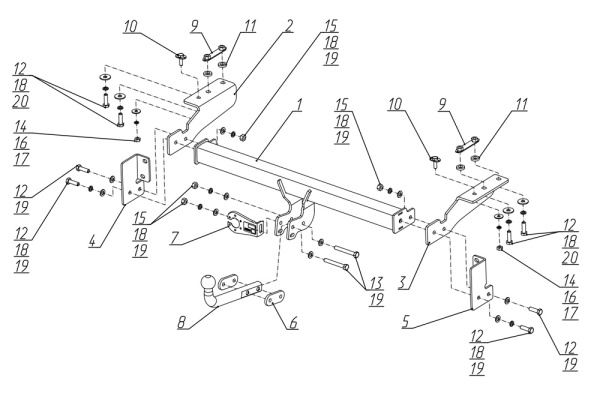 Фаркоп BERG для Exeed TXL I (2024-) "для 2-го рестайлинга"