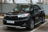 Фото Защита переднего бампера d63 (дуга) d63 (уголки)+клыки TOYOTA Highlander 2014-2016