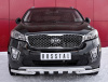 Защита переднего бампера d63дуга-d63 уголки+клыки KIA SORENTO PRIME CRDI 2015-2018