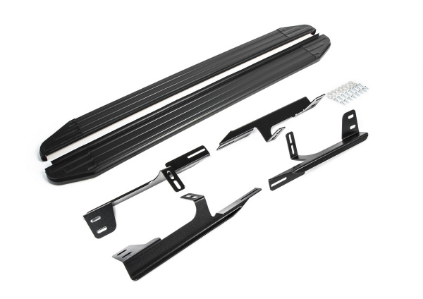 Фото Пороги алюминиевые Rival "Premium-Black" для Honda CR-V 2012-2016