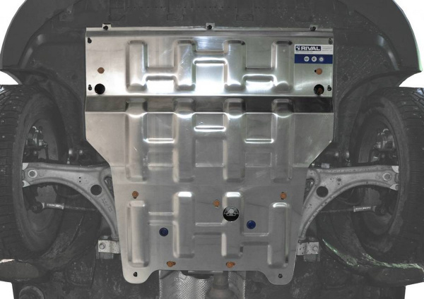 Фото Защита картера и КПП Rival для Audi Q3 2011-н.в., алюминий 4 мм, с крепежом, 333.0328.1