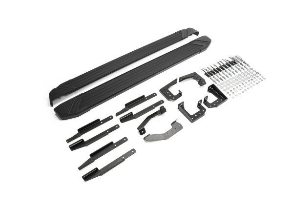 Фото Пороги алюминиевые Rival "Black" для Volkswagen Touareg, R-Line  2015-