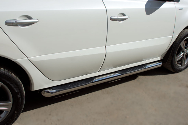 Фото Пороги труба d76 с накладками (вариант 1) RENAULT Koleos 2012-2016