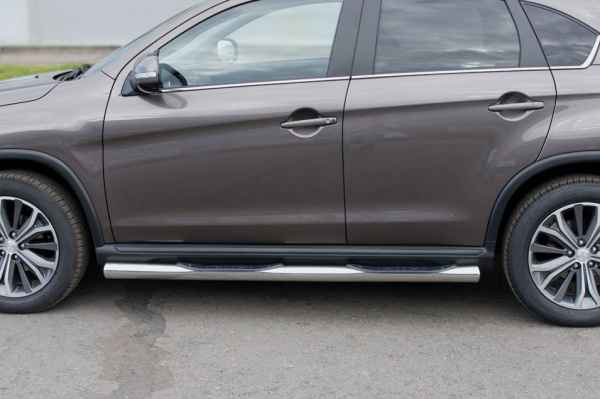 Фото Пороги труба d76 с накладками (вариант 3) PEUGEOT 4008 2012-2017