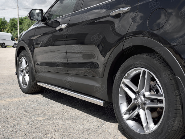 Фото Пороги труба d63 (вариант 2) HYUNDAI SANTA FE GRAND 2016-2018
