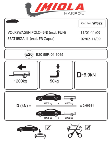фото Фаркоп Imiola для SEAT Ibiza 2002-2008
