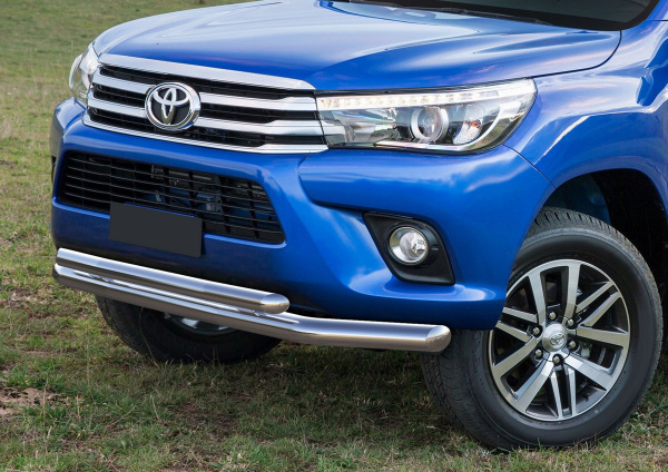 Фото Защита переднего бампера d76+d57 Toyota Hilux 2015-