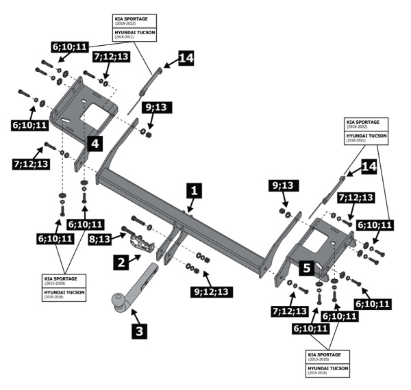 фото Фаркоп BERG для KIA Sportage IV (2015-2018)