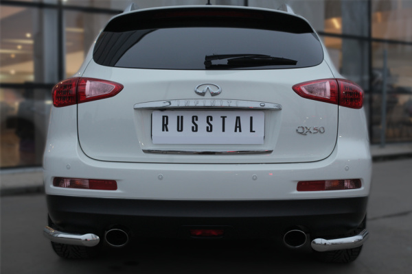 Фото Защита заднего бампера уголки d63(секции) INFINITI QX 50 2014-2016