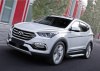 Фото Пороги алюминиевые Rival "Silver" для Hyundai Santa Fe 2012-2016-