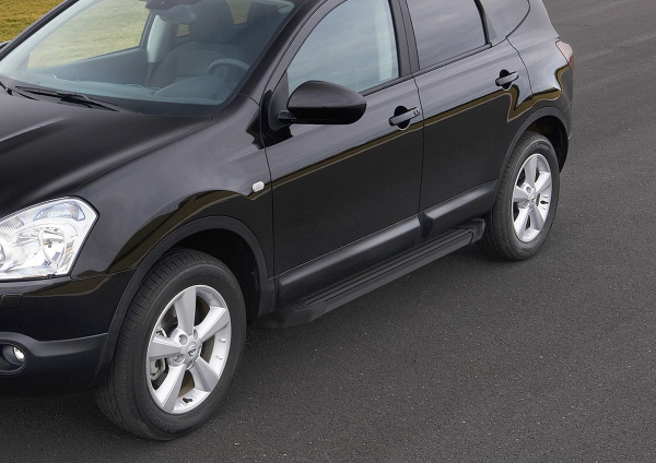 Фото Пороги алюминиевые Rival "Black" для Renault Koleos 2017-