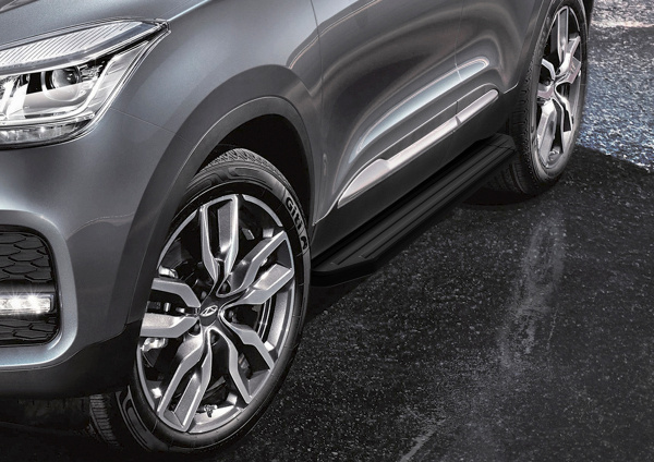 Фото Пороги алюминиевые Rival "Premium-Black" для Chery Tiggo 4 I рестайлинг 2019-н.в.