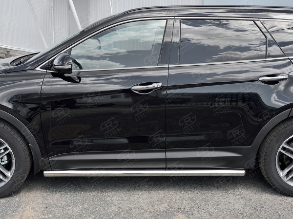 Фото Пороги труба d63 (вариант 3) HYUNDAI SANTA FE GRAND 2016-2018