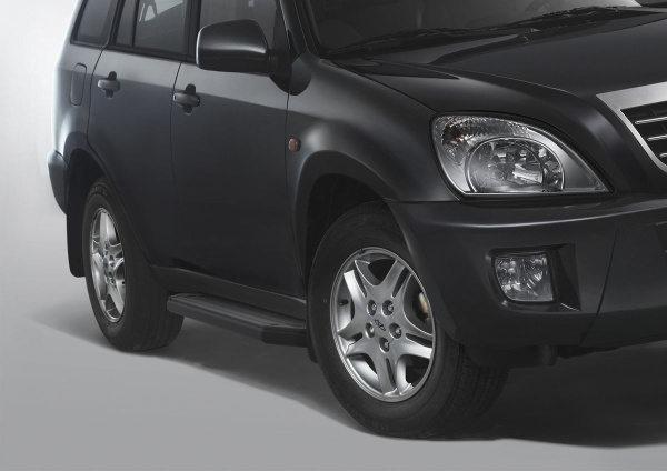 Фото Пороги алюминиевые Rival "Premium-Black" для Chery Tiggo FL 2012-