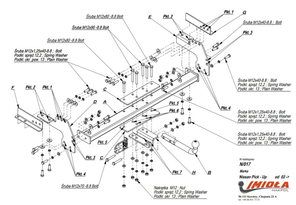 фото Фаркоп Imiola для Nissan NP300 2005- без ступеньки