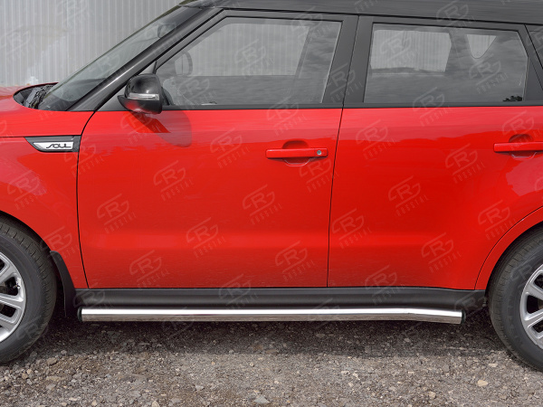 Фото Пороги труба d63 (вариант 2) KIA SOUL 2017-