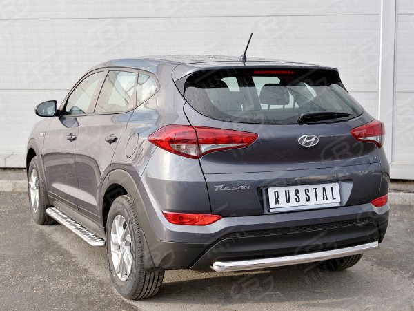 Фото Защита заднего бампера d63 дуга (кроме Hi-Tech) HYUNDAI Tucson 2015-2017