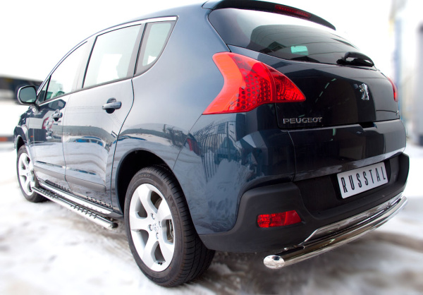 Фото Защита заднего бампера d63 (дуга) PEUGEOT 3008 2009-2013
