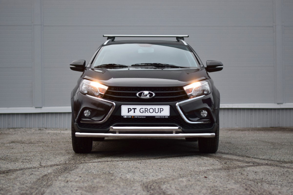 Фото Защита переднего бампера двойная 51/51мм (НПС) Vesta SW Cross 2017-