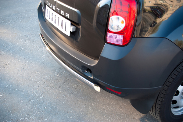 Фото Защита заднего бампера d75х42 овал RENAULT Duster 4x2 2011-2014