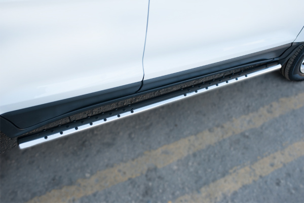 Фото Пороги труба 75х42 овал с проступью FORD ECOSPORT 2014-