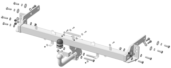 фото Фаркоп Мотодор полностью оцинкованный на Hyundai Tucson 2018-2021
