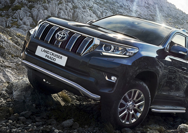 Фото Защита переднего бампера d57 волна Toyota Land Cruiser 150 Prado 2017-