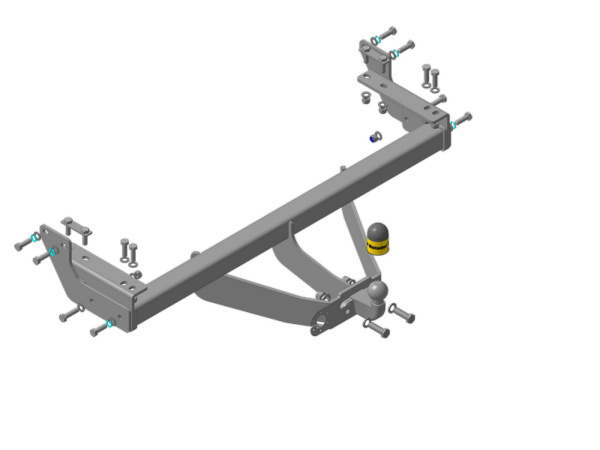 фото Фаркоп Мотодор с оцинкованным шаром на Toyota Hilux 2015-