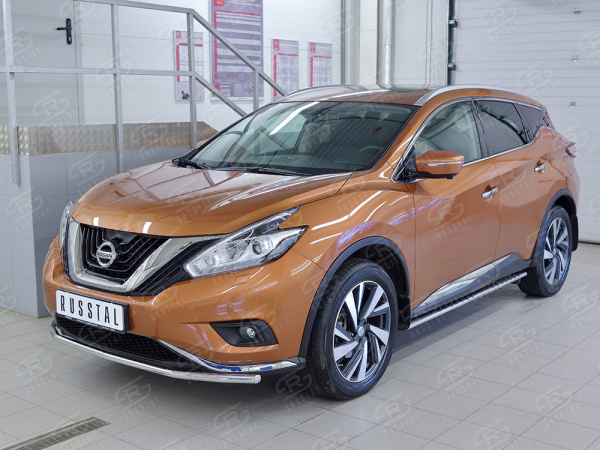 Фото Защита переднего бампера d42 секция NISSAN MURANO 2016