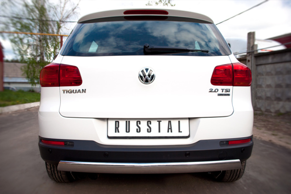 Фото Защита заднего бампера d75х42 овал VOLKSWAGEN Tiguan Track & Field 2011-2016