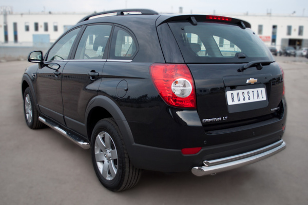 Фото Защита заднего бампера d76_42 (дуга) CHEVROLET Captiva 2011-2013