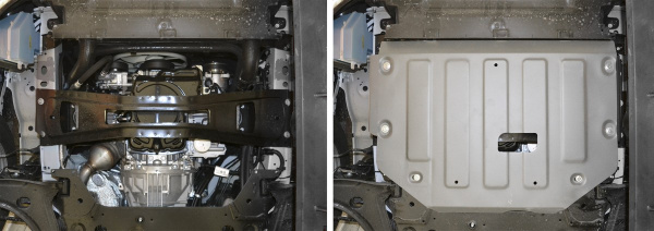 Фото Защита картера и КПП Rival для Ford Tourneo Custom FWD 2013-н.в., алюминий 4 мм, с крепежом, 333.1867.1