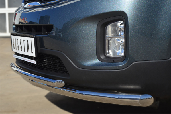 Фото Защита переднего бампера d63 ( секции)/d42 (дуга) KIA Sorento 2012-