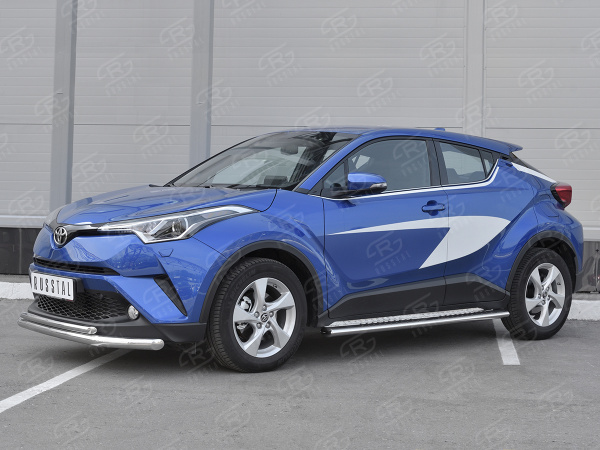Фото Защита переднего бампера d63 секции-d42 дуга TOYOTA C-HR 2018-