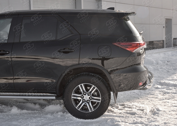 Фото Защита заднего бампера d76 дуга-d42 дуга+декор паз TOYOTA FORTUNER 2017-