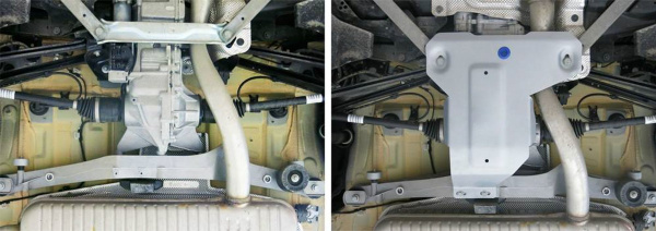 Фото Защита редуктора Rival для BMW X1 4WD 2015-н.в., алюминий 4 мм, с крепежом, 333.0527.1