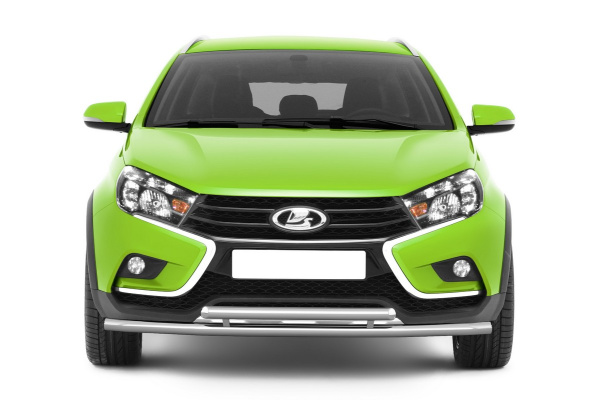 Фото Защита переднего бампера двойная 51/51мм (НПС) Vesta SW Cross 2017-