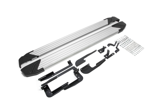 Фото Пороги алюминиевые Rival "Silver" для Hyundai IX35 2010-2013-2015