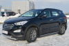 Фото Пороги труба 75х42 овал с проступью HYUNDAI Santa Fe 2012-2015