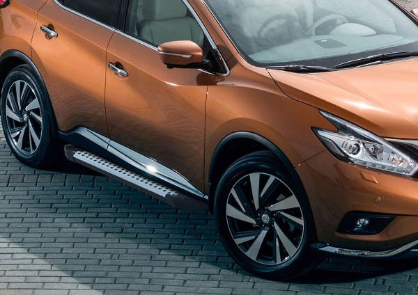 Фото Пороги алюминиевые Rival "Bmw-Style" для Nissan Murano 2016-
