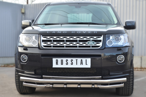 Фото Защита переднего бампера d63 (секции) d63 (уголки)+ зубы LAND ROVER Freelander 2 2012-