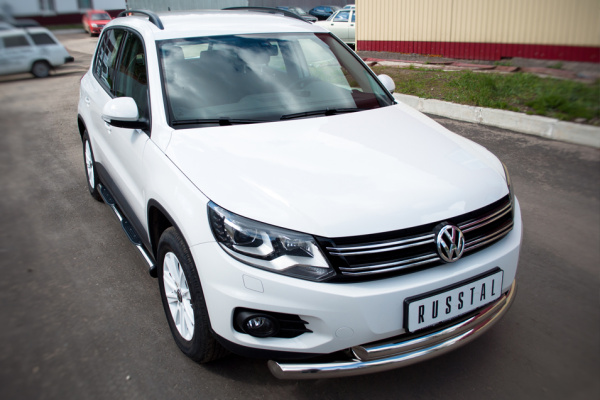 Фото Защита переднего бампера d76/63 дуга VOLKSWAGEN Tiguan Track & Field 2011-2016