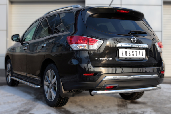 Фото Защита заднего бампера d63 (дуга) NISSAN Pathfinder 2014-
