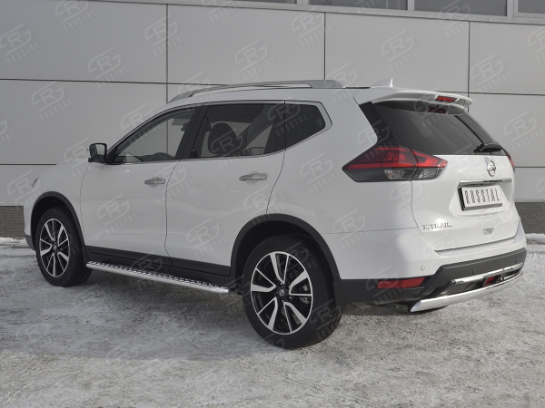 Фото Защита заднего бампера d75х42 дуга NISSAN X-TRAIL (T32) 2018-