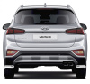 Защита заднего бампера d57 уголки Rival для Hyundai Santa Fe IV 2018-н.в.