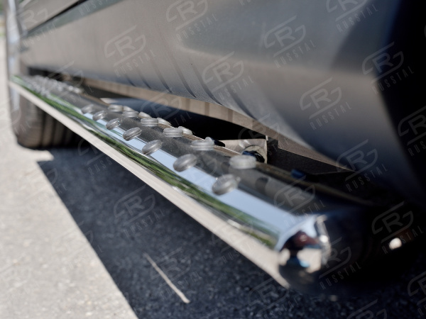 Фото Пороги труба d75х42 овал с проступью CHERY TIGGO 5 2014