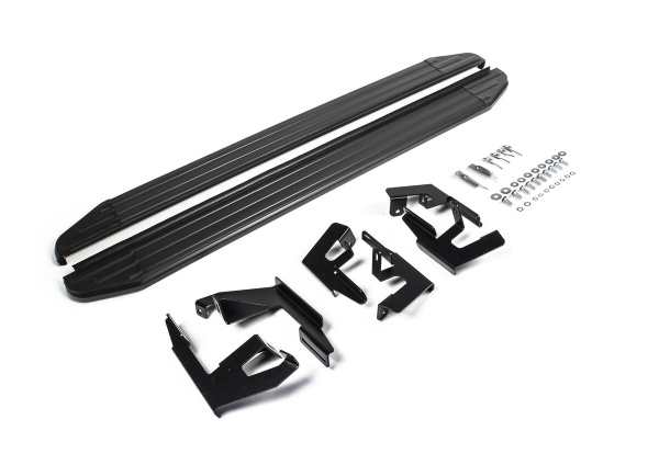 Фото Пороги алюминиевые Rival "Premium-Black" для Chery Tiggo 3 2017-